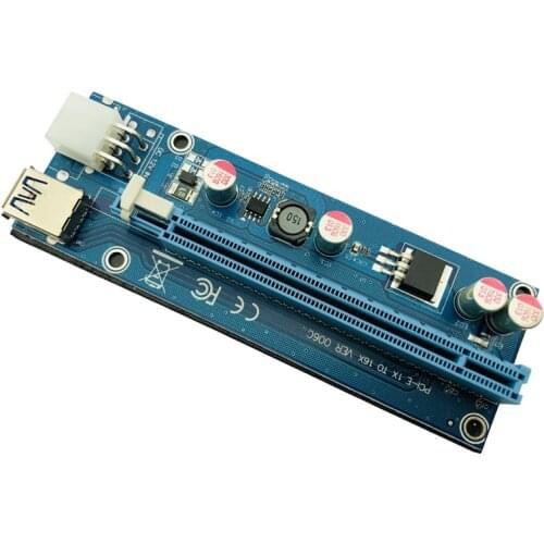 100PCS Fast Free Shipping PCI-E Riser Card 60CM USB 3.0 Cable SATA to 6PIN Power for bitcon miner ETH Mining Riser Card VER 006C