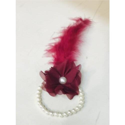 Bridesmaid Pearl Shaggy Bracelet 12 Pcs Burgundy Color