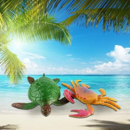 24 Mini Simulation Trumpet Marine Animal Model Toys Shark Early World Crab Underwater Dolphin Toys Education Lobster S0O6