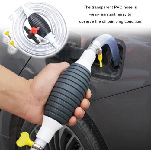 2PVC Hoses+Valve Car Auto Truck Gasoline Siphon Hose Gas Oil Water Fuel Transfer Siphon Suction Pipe Pump Hand Primer Bulb