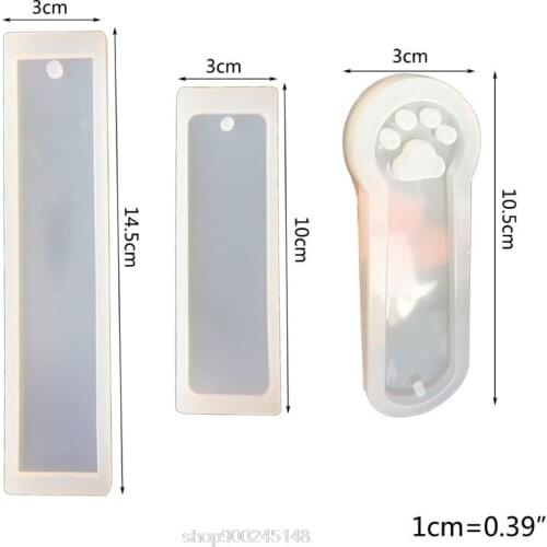 3Pcs DIY Crystal Epoxy Resin Mold Rectangle Cat Claw Bookmark Silicone Mould Handmade Crafts Jewelry O19 20 Dropshipping