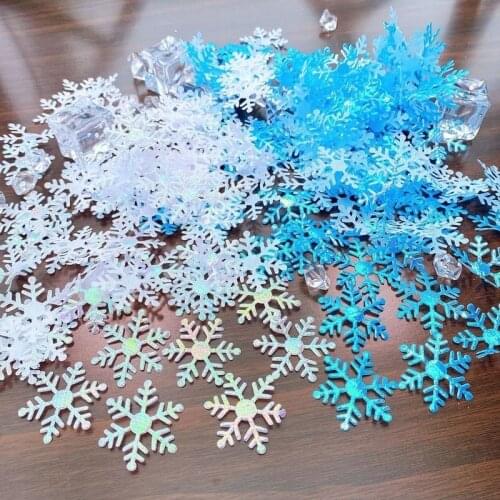 300pcs/lot Christmas Snowflakes Confetti Artificial Snow Xmas Tree Ornaments Decorations for Home Party Wedding Decor