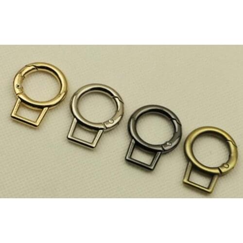 50pcs 1.9cm inner width Spring Open Link Metal Ring for Bag Handbag Coin Purse Sewing DIY