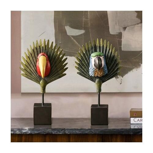 American high-grade exquisite resin painted simulation parrot ornaments crafts home living room soft decoration furnishings