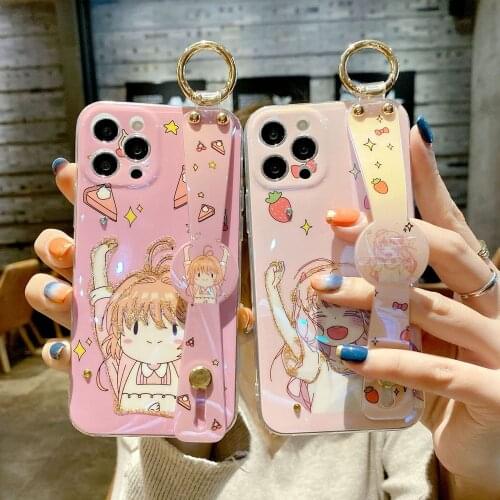 Wristband Mobile Phone Case For iPhone X XS 11 12 Pro Max Soft Silicone Phone Protective Cover For 6 6S 7 8 Plus Cases Cover