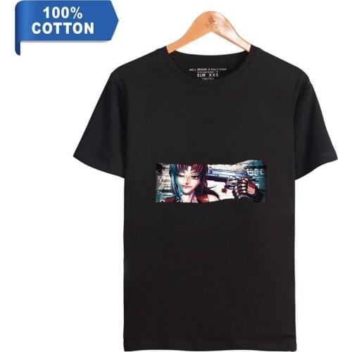 Black Lagoon 100% Cotton T-shirt Men Summer Short Sleeve T shirt Anime Hot Sale Casual Streetwear Tops