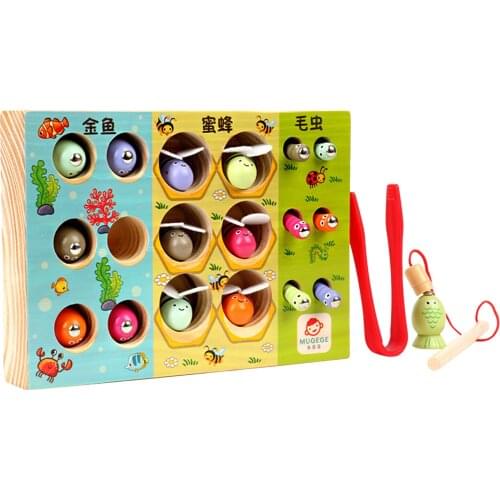 3 In 1 Kids Fishing Game Toys Educational Worm Ferrule Ring Catching Game Toy Set For Children