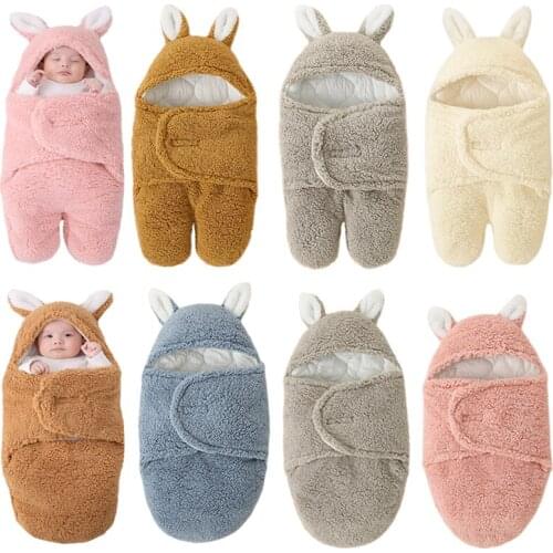 Baby Sleeping Bags Stroller Fleece Envelopes for Newborns Infant Swaddle Wrap Sleep Sacks Autumn Winter Blankets Cocoon For Baby