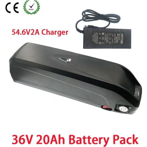 36V 20Ah Electric Bike Battery Pack Cells Front Rear Hub / Mid Drive Bicycle Motor Kit With 25A BMS And 54.6V2A Charger