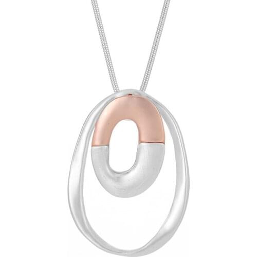 ELOHYI Long Necklace Double Plated Vintage Statement Geometric Pendants Women Fashion Jewelry Collares Mujer Kolye Jewelry