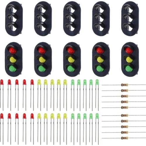 JTD18 10 sets Target Faces With LEDs for Railway Signal HO OO TT Scale 3 Aspects Block Signals