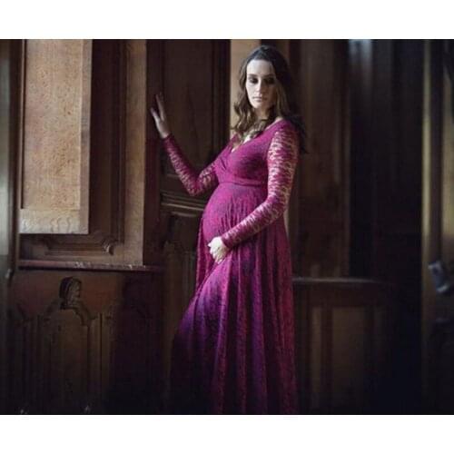3XL Lace Maternity Photography Props Evening Pregnant Dress Pregnancy Dress Photography Clothes For Pregnant Women Photo Shoot