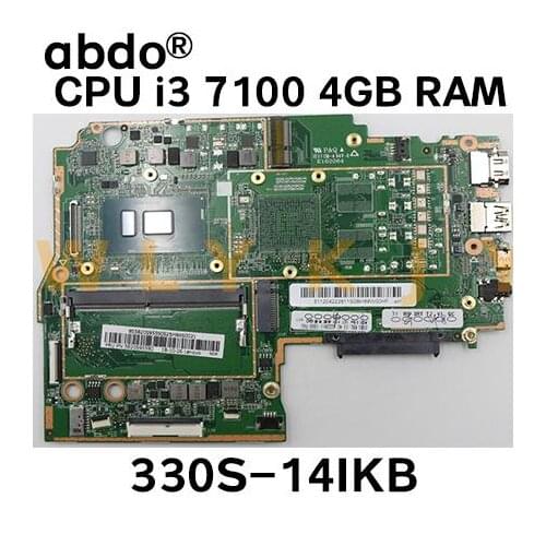 For Lenovo 330S-14IKB laptop motherboard with i3 7100U/7130 4GB RAM tested 100% working FRU 5B20T29707 5B20T29719