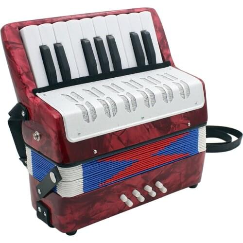 Mini Small 17-Key 8 Bass Accordion Educational Musical Instrument Toy for Kids Children Amateur Beginner Christmas Gift