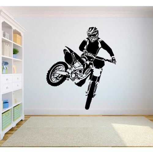 Wall Decal Motorcross Dirt Bike Sticker Bedroom sport dirt bike motorcycle Personalised boys teenager room A-009