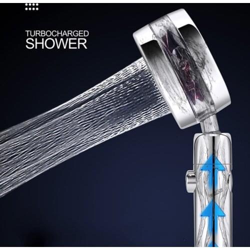Shower Head High Pressure 360 Rotated Turbocharged Rainfall Bath Water Spray Filter Handheld Turbo Fan Water Saving Shower Head