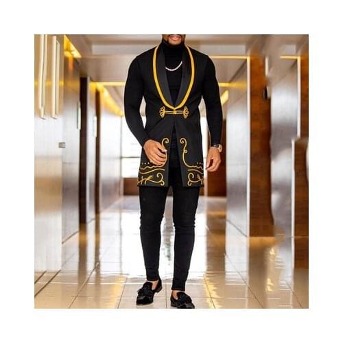2021 New Traditional Men Long T-Shirt African Male Clothing Long Sleeve Tops Muslim Shirts Spring Summer Autumn Men Tee Shirt