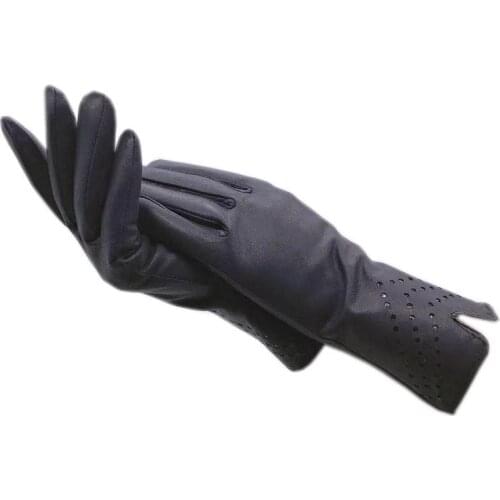 Purple winter ladies wrist fashion sheepskin gloves purple new warm leather driving thickened super soft lining long gloves 2021