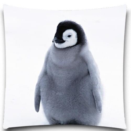 A thick coat of hair on a penguin 2D print creative Pillow case Square cotton polyester cushion cover 5 size 9 style