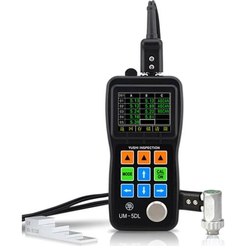 Portable UM-5 Ultrasonic Thickness Gauge Steel PVC Glass Metal and Nonmetal Thickness tester meter Range 0.6-508mm