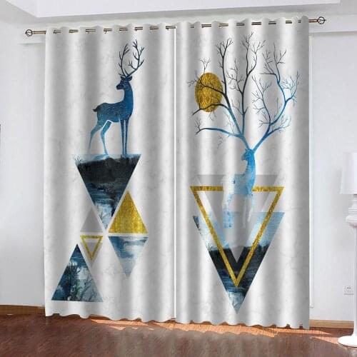 Blackout Curtains Nordic Bedroom Fabric Curtains For Living Room Window Blinds,Decor Curtain Floral Window Treatment Draperies