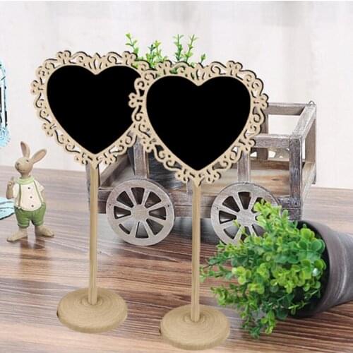 20pcs/lot Vintage Card Holder Table Small Blackboard Wooden Chalkboards Portapapeles Wedding Memo Board Writing Pad Wholesale