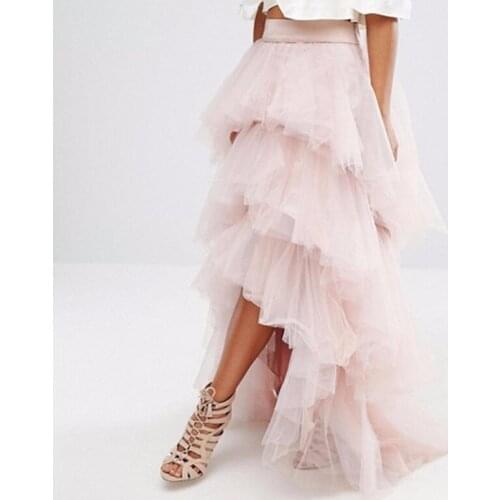 Korean Style Skirt Women jupe Tulle Skirt Party kobieta spódnice Women Skirts Hi Low faldas mujer moda