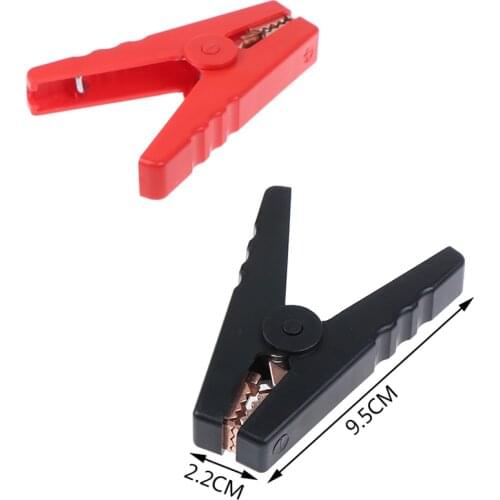 2Pcs large 100a crocodile alligator clips car battery chargers insulated clamp