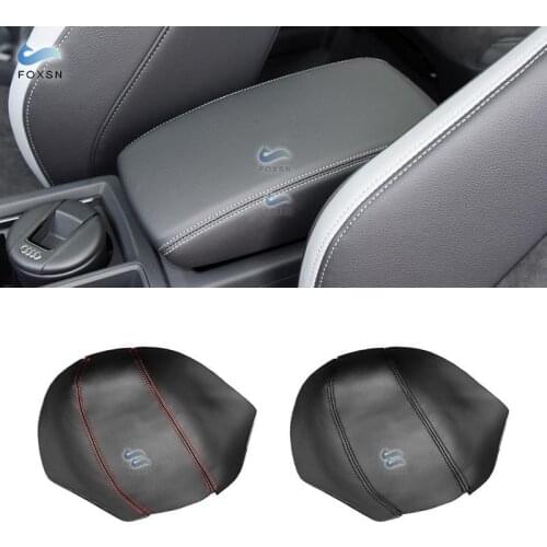 For Audi Q3 2019 Microfiber Leather Car Interior Center Console Armrest Box Cover Protective Trim