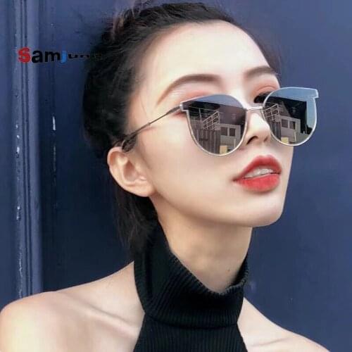 Samjune Alloy Cat Eye Sunglasses Women Gradient Lens Sun Glasses Vintage Metal Oculos Feminino Travel Driving Gafas De Sol