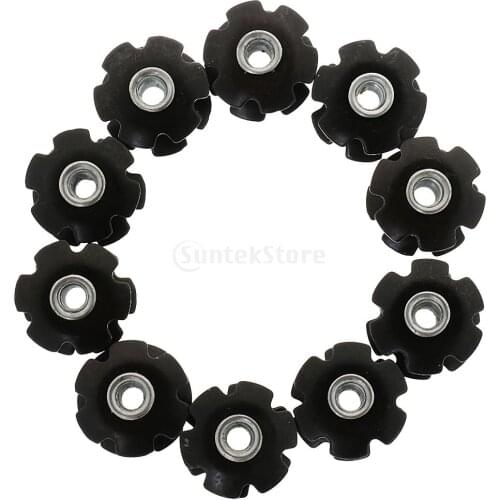 10pcs Metal Black Headset Flanged Star Nut Washer for 1-1/8' Threadless Fork Steerers Mountain MTB Bike Bicycle