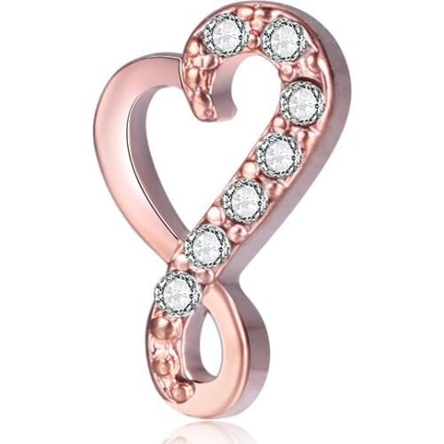 10pcs Rose Gold Infinity Love Custom Floating Charms for Glass Locket Watch Necklace Bracelet