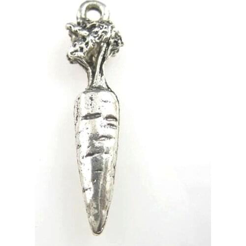 15pcs Charms Plant Carrot 25*6mm Antique Making Pendant fit Vintage Tibetan Silver DIY Handmade Bracelet Necklace 10439