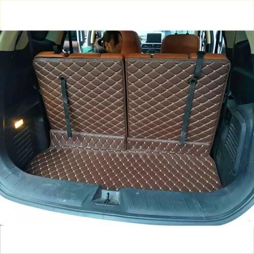 3D trunk mats for renault espace luxury fiber leather car trunk mat 2015 2016 2017 2018 2019 2020 rug carpet boot luggage