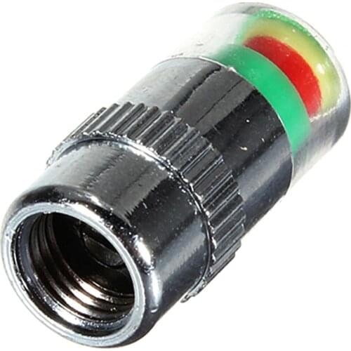 4Pcs Car Pressure Caps Alert Light Weight Valve core Cover Tire Pressure Indicator Universal Vehicle Tire tire Monitor