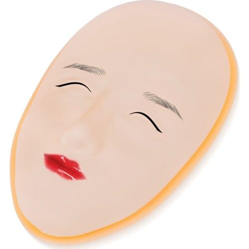 5D Facial Tattoo Training Head Silicone Practice Permanent Makeup Lip Eyebrow Tattoo Skin Mannequin Doll Face Head