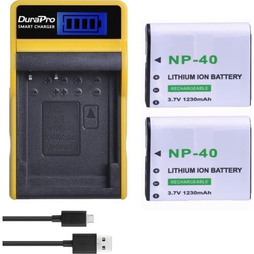 1230mAH NP-40 NP 40 Rechargeable Li-ion Battery + LCD USB Charger for Casio EX-Z400 FC100 FC150 FC160S P505 P600 P700 Z300 Z600