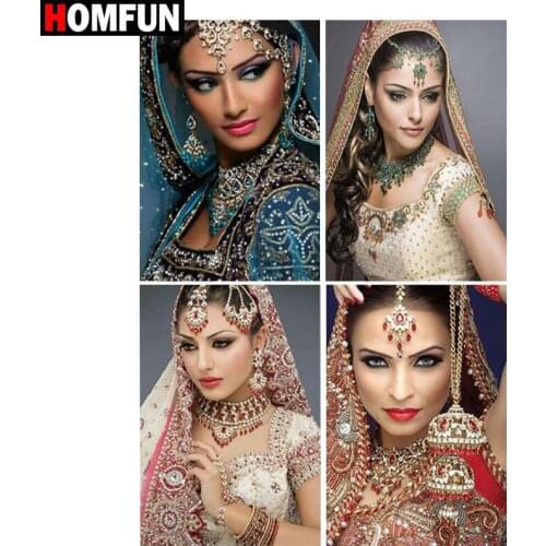 HOMFUN Full Square/Round Drill 5D DIY Diamond Painting "Beauty character" Embroidery Cross Stitch 5D Home Decor Gift