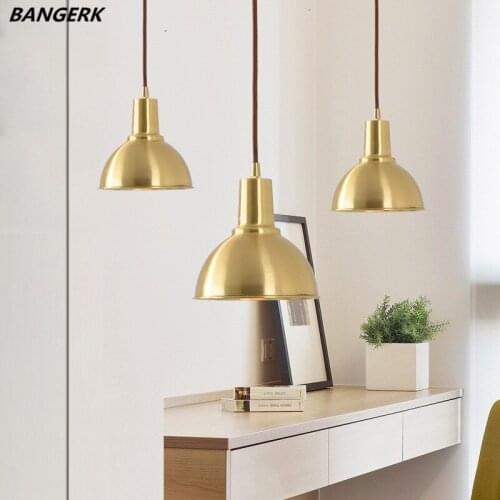 American Copper LED Pendant Lamp Lights Antique Loft Industrial Vintage Hanging Light Fixtures Brass Pendant Lighting For Home