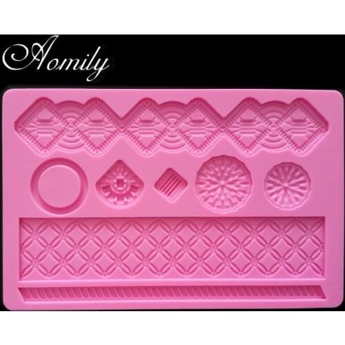 Aomily Lace Silicone Mold Cake Border Decorating Tools Fondant Chocolate Moulds Moldes Para Reposteria Baking Accessories