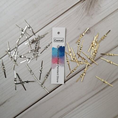 Camal 300pcs 25mm Chrome/Gold Plated Metal Bowtie Pins Connector For Hanging Crystal Prisms Bead Pendant Chandelier Lamp Parts