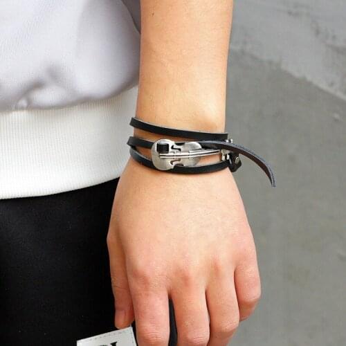 CIBOCIBO Vintage Multilayer Leather Bracelet Men Vintage Wristband Bracelet Men Charm Bracelets Pulsera Hombre Gifts for Men