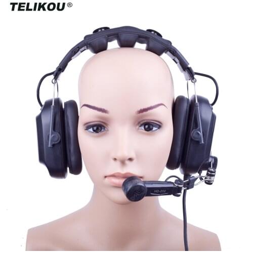 Telikou HE-202 dual ear headset anti noise cancellation headset for cameraman producer