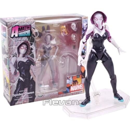 Marvel Revoltech Spiderman Gwen Stacy Deadpool Venom Iron Man Wolverine Magneto Captain America Carnage Action Figure Toy