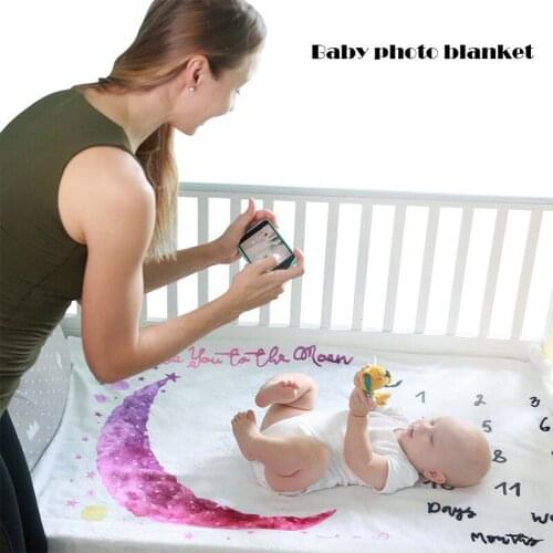 Baby Milestone Background Photo Blanket Infant Photography Backdrop Cloth Kids Photographic Photo Props Accessories