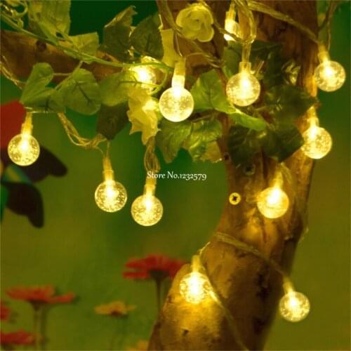 20M 200 LED Crystal Ball String Light Globe Fairy String Garland Lights For Christmas Wedding Holiday Party Decor