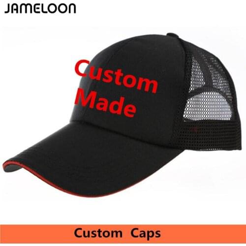 Custom Trucker Hat Sanp Back Mesh Cap Embroidery Print Own Logo Sandwich Visor Baseball Caps Customized Design Small Order