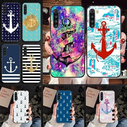 Anchor Ship Boat Wheel Phone case For Xiaomi Redmi Note 7 7A 8 8T 9 9A 9S 10 K30 Pro Ultra black fashion Etui soft waterproof