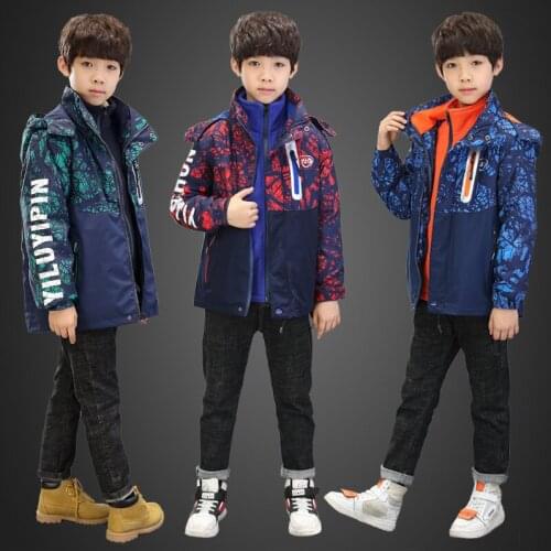New Winter Kids Jacket For Boys Teenage Hooded Outerwear Parka Thicker Overcoat Clothes For Children