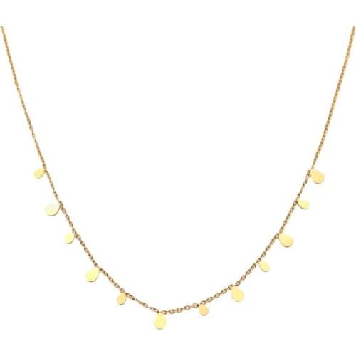 Minimalist Geometric Clavicle Chain Round Circle Small Necklace Drop Rectangular Round Titanium Sequin Pendant Necklace Jewelry